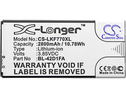 3.85V, 2800mAh, Li-ion Battery fits Lg, F770s, G5 Mini, 10.78Wh