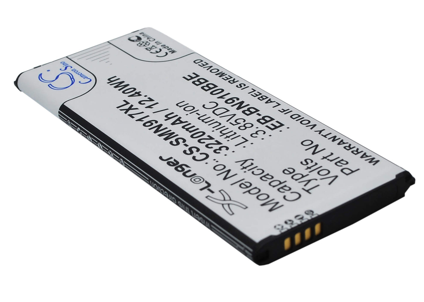 CS-SMN917XL, Mobile, Smartphone 3.85V, 3220mAh, Li-ion Battery fits Samsung, Galaxy Note 4, Sm-n910a, 12.397Wh