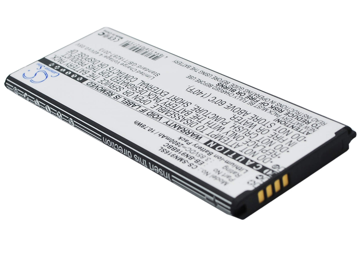 3.85V, 2800mAh, Li-ion Battery fits Samsung, Galaxy Note 4 ( China Mobile ), Sm-n9100, 10.78Wh