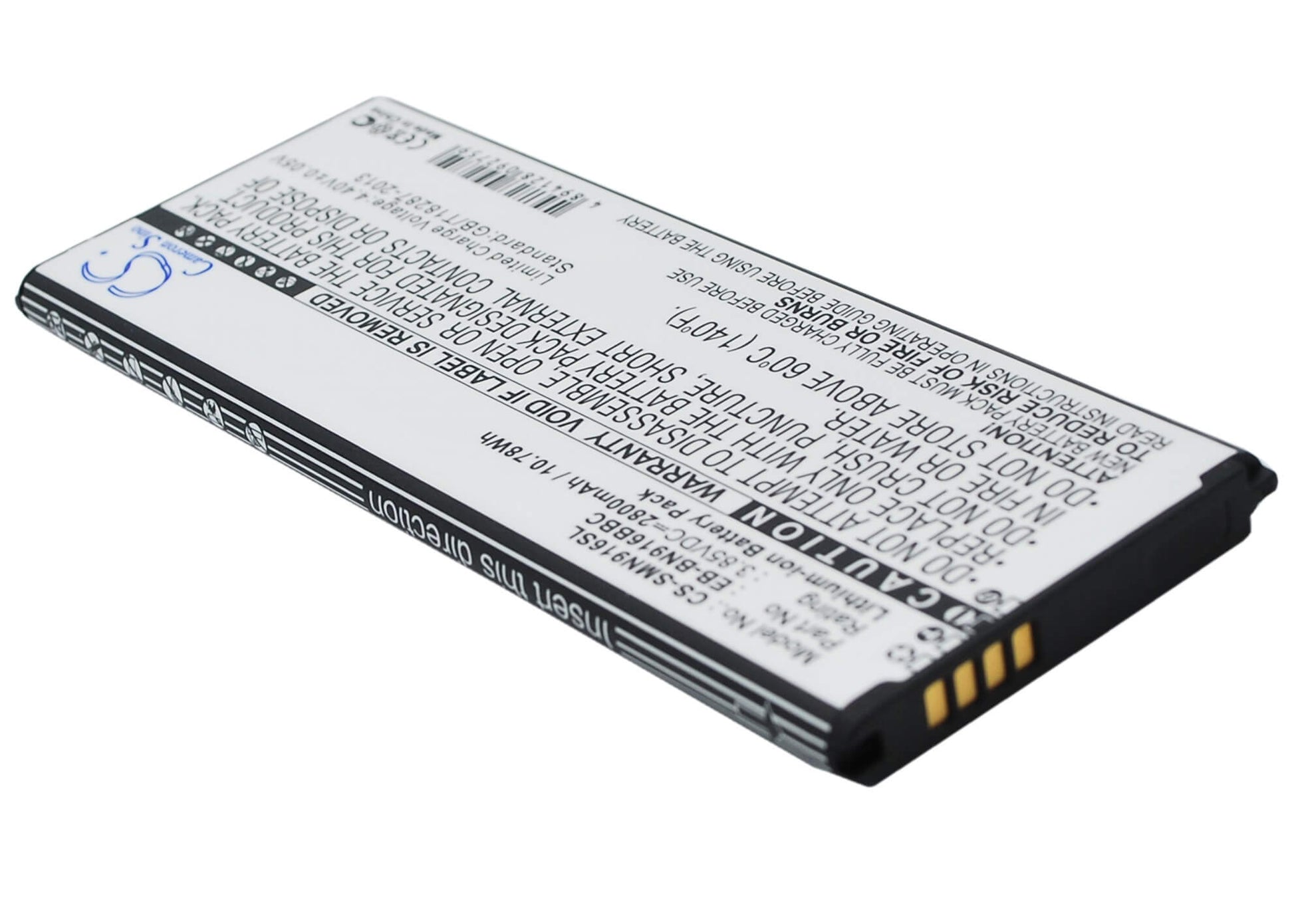3.85V, 2800mAh, Li-ion Battery fits Samsung, Galaxy Note 4 ( China Mobile ), Sm-n9100, 10.78Wh