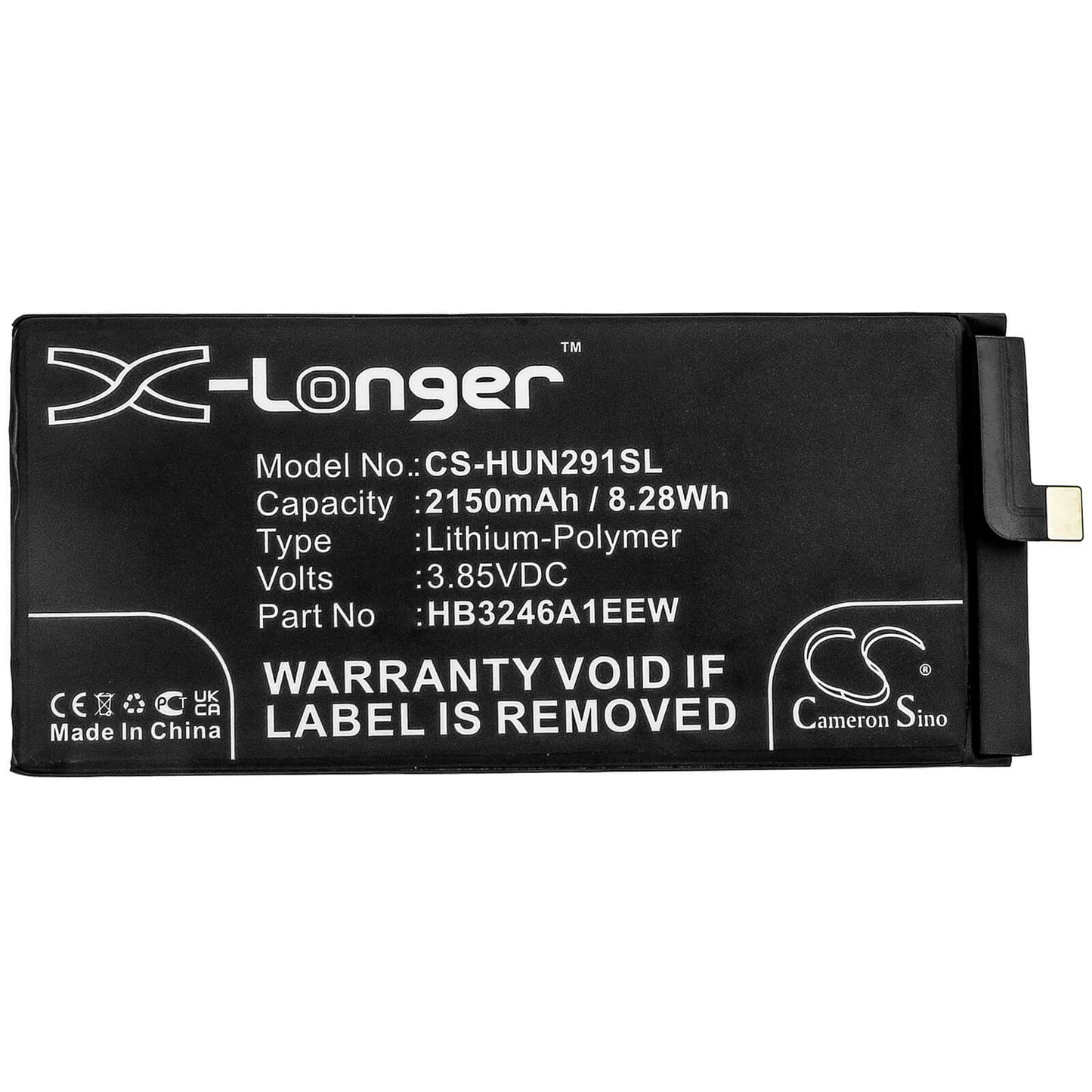 3.85V, 2150mAh, Li-Polymer Battery fits Huawei, Mate Xs, Tah-an00m, 8.2775Wh