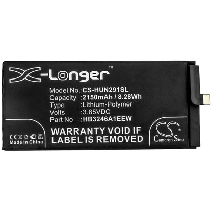 3.85V, 2150mAh, Li-Polymer Battery fits Huawei, Mate Xs, Tah-an00m, 8.2775Wh