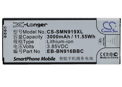 CS-SMN919XL, Mobile, Smartphone 3.85V, 3000mAh, Li-ion Battery fits Samsung, Galaxy Note 4 ( China Mobile ), Sm-n9100, 11.55Wh
