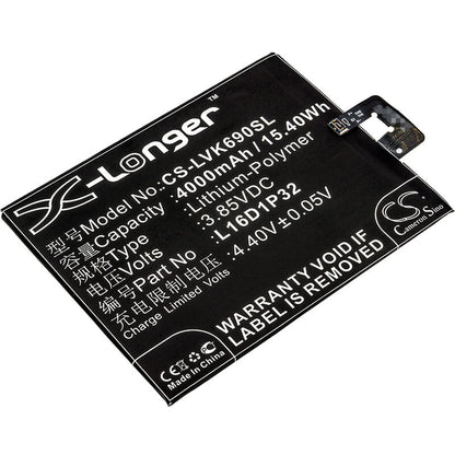 3.85V, 4000mAh, Li-Polymer Battery fits Lenovo, Pb2-670n, Pb2-690n, 15.4Wh