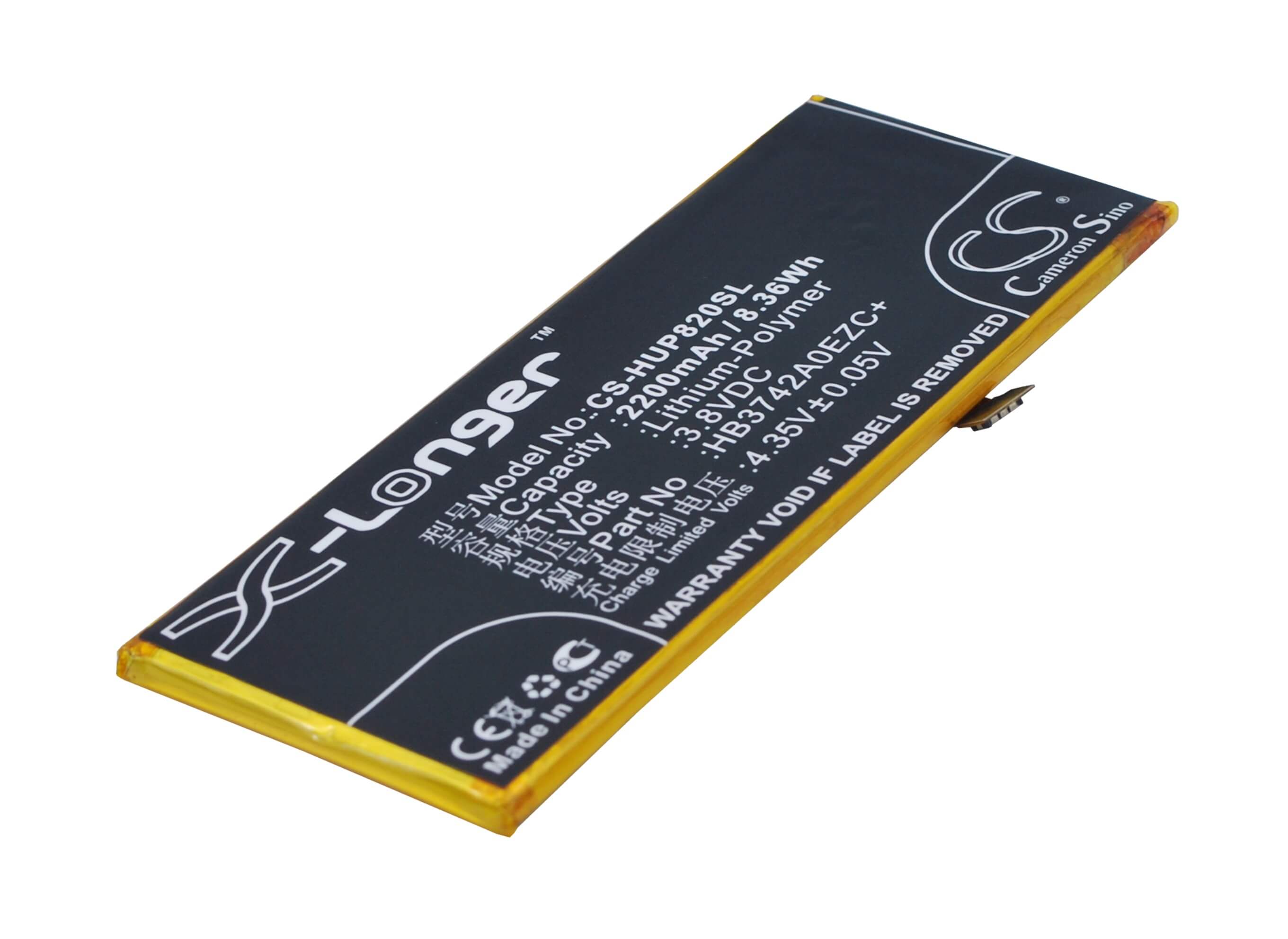 3.8V, 2200mAh, Li-Polymer Battery fits Huawei, Ale-cl00, Ale-cl10, 8.36Wh
