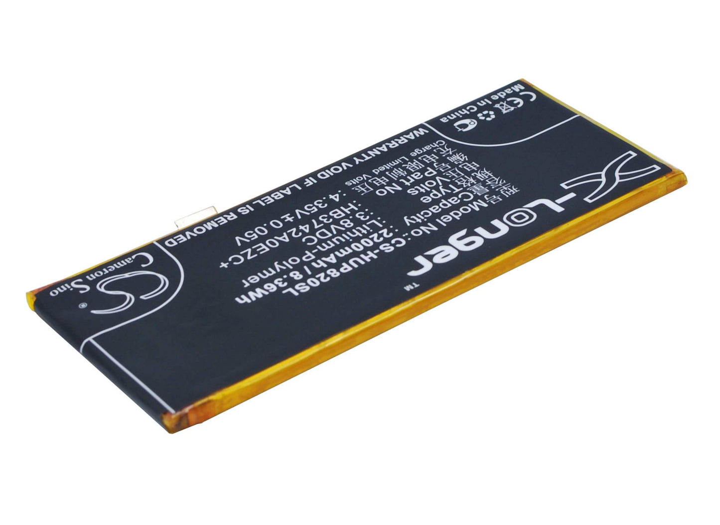 3.8V, 2200mAh, Li-Polymer Battery fits Huawei, Ale-cl00, Ale-cl10, 8.36Wh