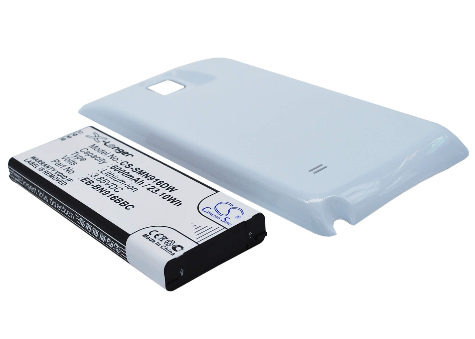 White, 3.85V, 6000mAh, Li-ion Battery fits Samsung, Galaxy Note 4 ( China Mobile ), Sm-n9100, 23.1Wh