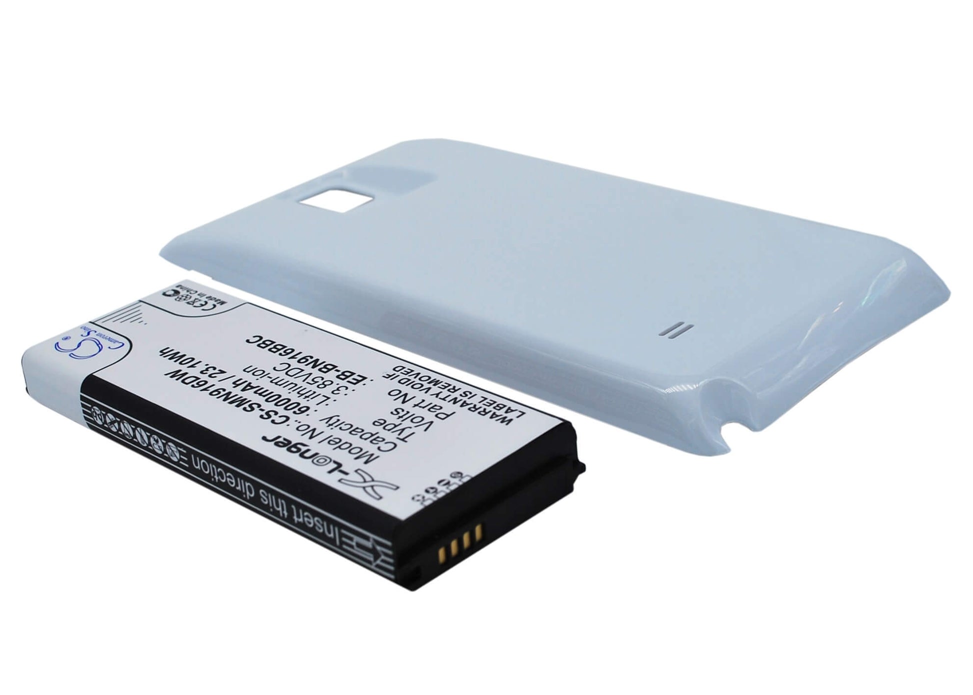 White, 3.85V, 6000mAh, Li-ion Battery fits Samsung, Galaxy Note 4 ( China Mobile ), Sm-n9100, 23.1Wh
