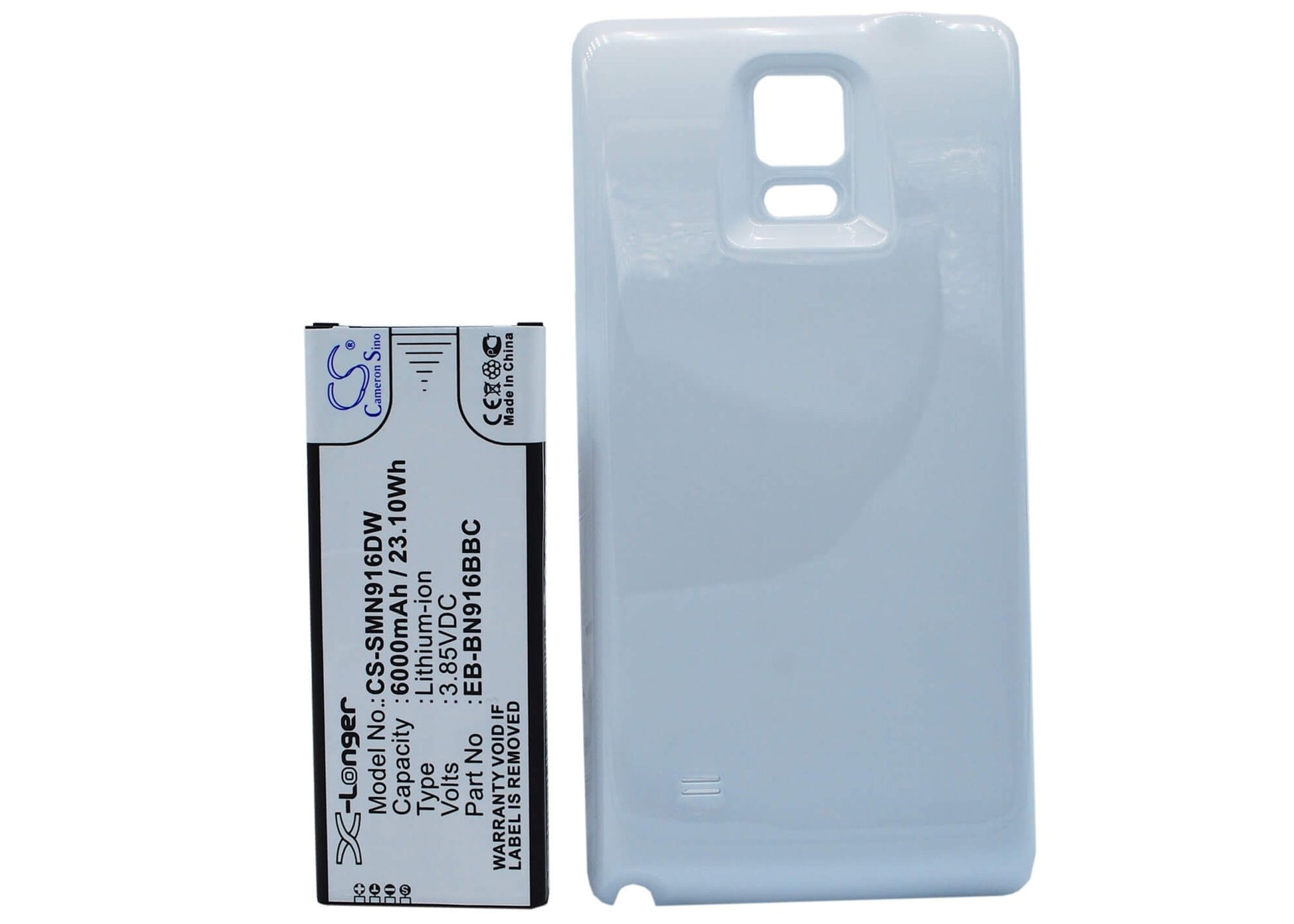 White, 3.85V, 6000mAh, Li-ion Battery fits Samsung, Galaxy Note 4 ( China Mobile ), Sm-n9100, 23.1Wh
