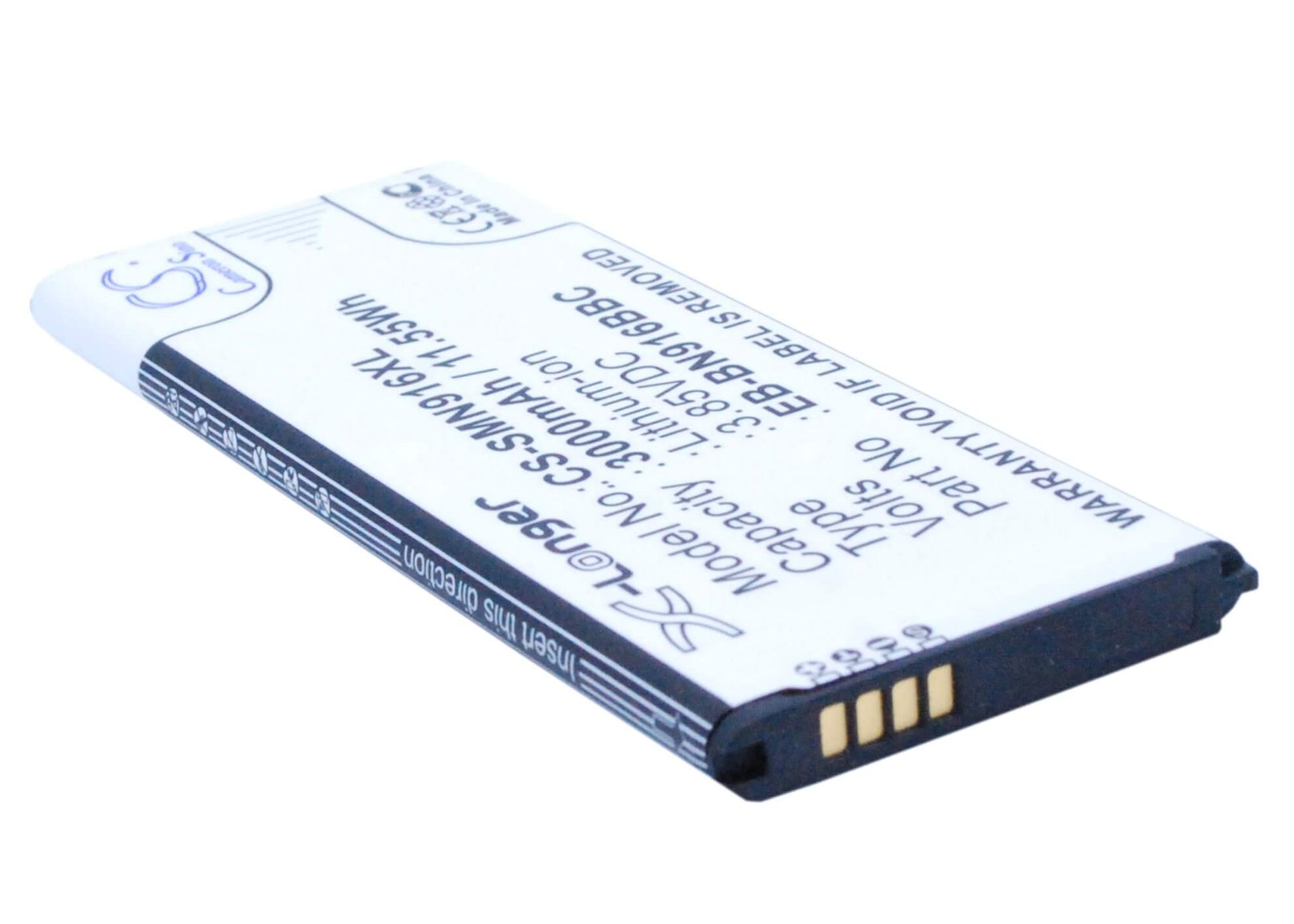 CS-SMN916XL, Mobile, Smartphone 3.85V, 3000mAh, Li-ion Battery fits Samsung, Galaxy Note 4 ( China Mobile ), Sm-n9100, 11.55Wh