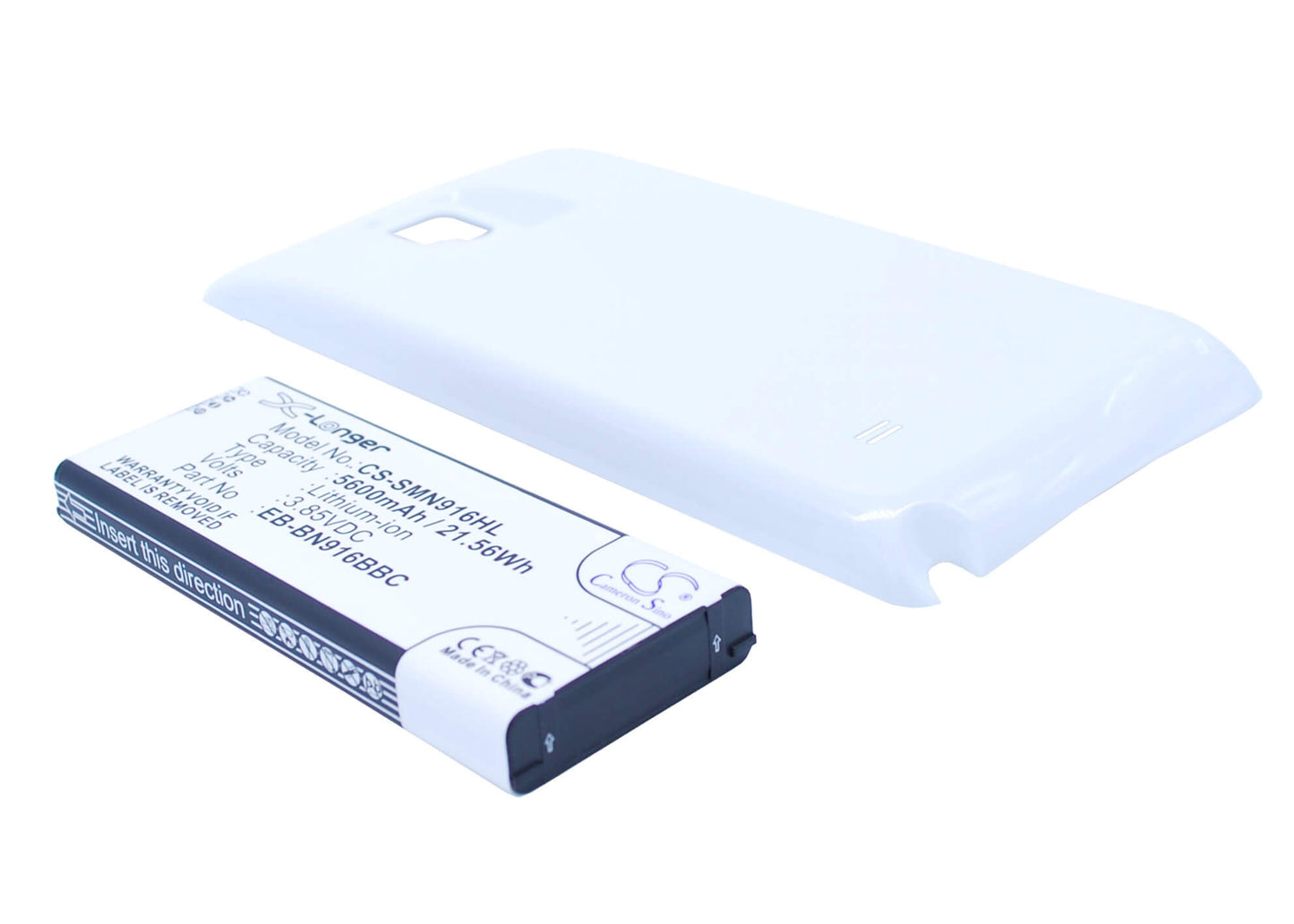 White, 3.85V, 5600mAh, Li-ion Battery fits Samsung, Galaxy Note 4 ( China Mobile ), Sm-n9100, 21.56Wh