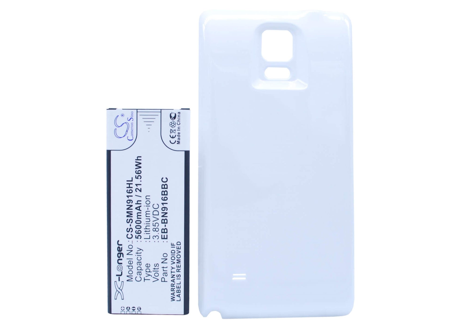 White, 3.85V, 5600mAh, Li-ion Battery fits Samsung, Galaxy Note 4 ( China Mobile ), Sm-n9100, 21.56Wh