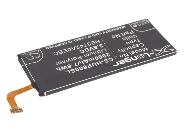 3.8V, 2000mAh, Li-Polymer Battery fits Huawei, Alek 4g, Ascend G6, 7.6Wh