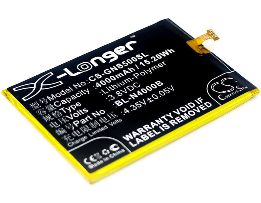 3.8V, 4000mAh, Li-Polymer Battery fits Gionee, Gn5005, Gn5005 Steel 2 Dual Sim, 15.2Wh