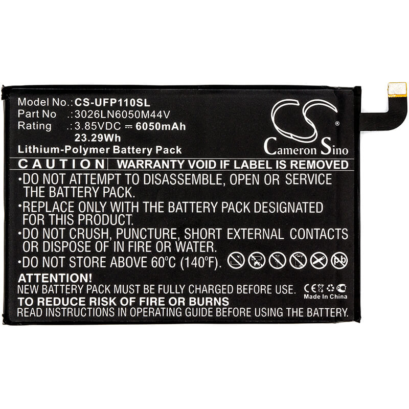 3.85V, 6050mAh, Li-Polymer Battery fits Ulefone, Power, 23.2925Wh