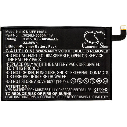 3.85V, 6050mAh, Li-Polymer Battery fits Ulefone, Power, 23.2925Wh