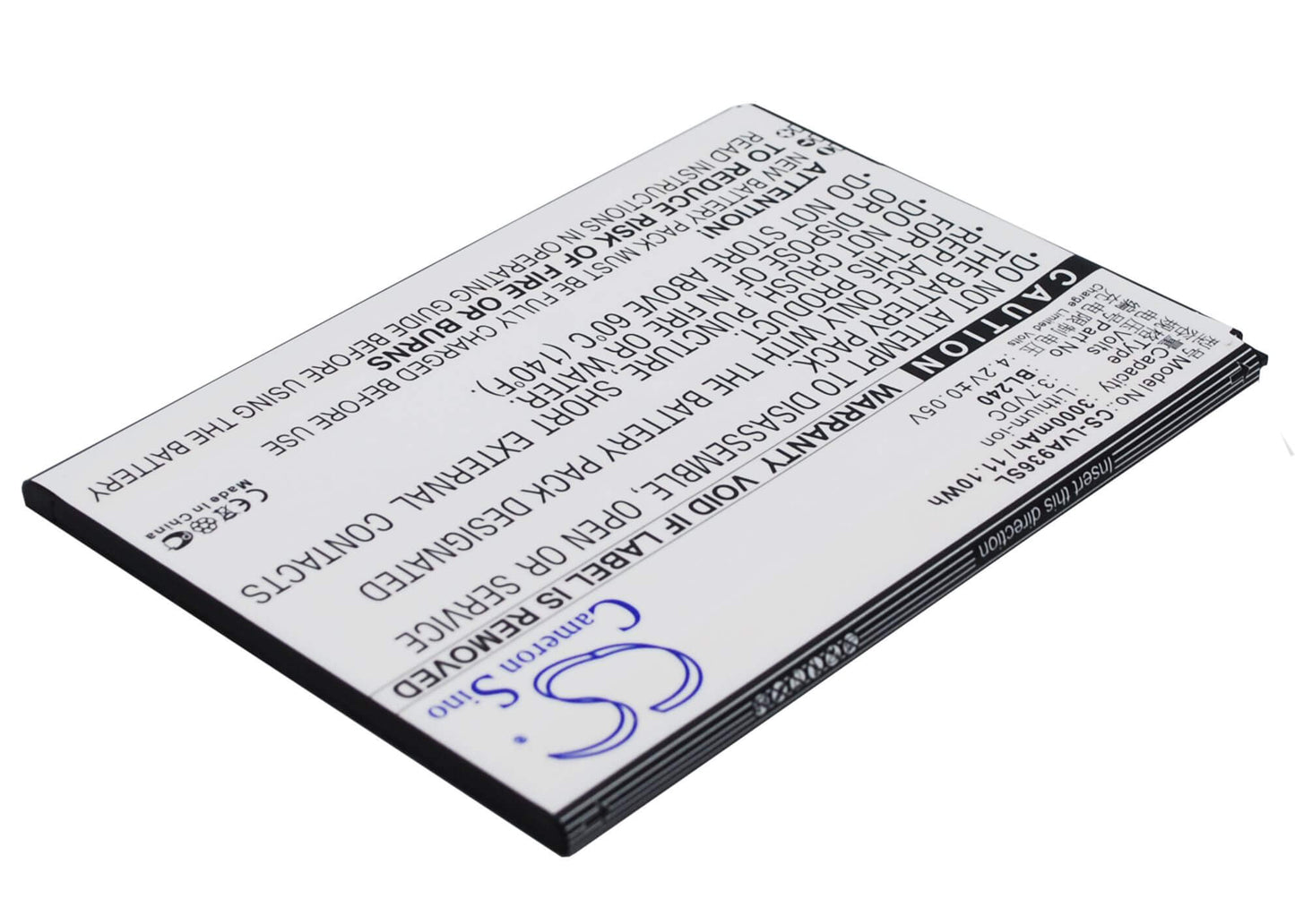 3.7V, 3000mAh, Li-Polymer Battery fits Lenovo, A936, 11.1Wh
