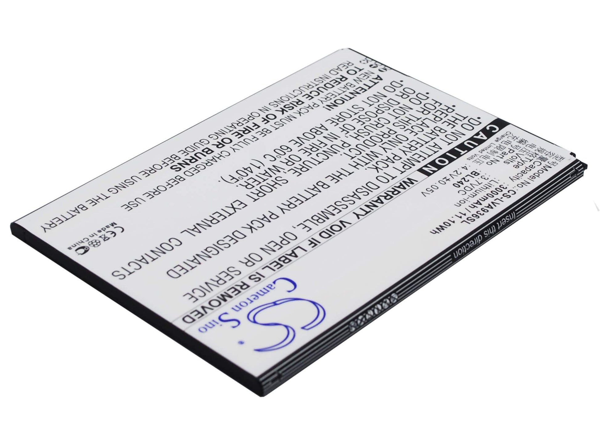 3.7V, 3000mAh, Li-Polymer Battery fits Lenovo, A936, 11.1Wh