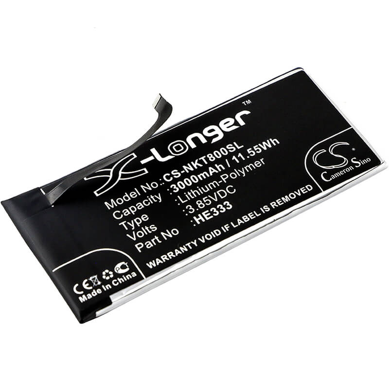 3.85V, 3000mAh, Li-Polymer Battery fits Nokia, 8 Sirocco, 8 Sirocco Global Dual Sim, 11.55Wh