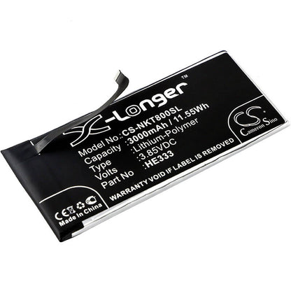 3.85V, 3000mAh, Li-Polymer Battery fits Nokia, 8 Sirocco, 8 Sirocco Global Dual Sim, 11.55Wh