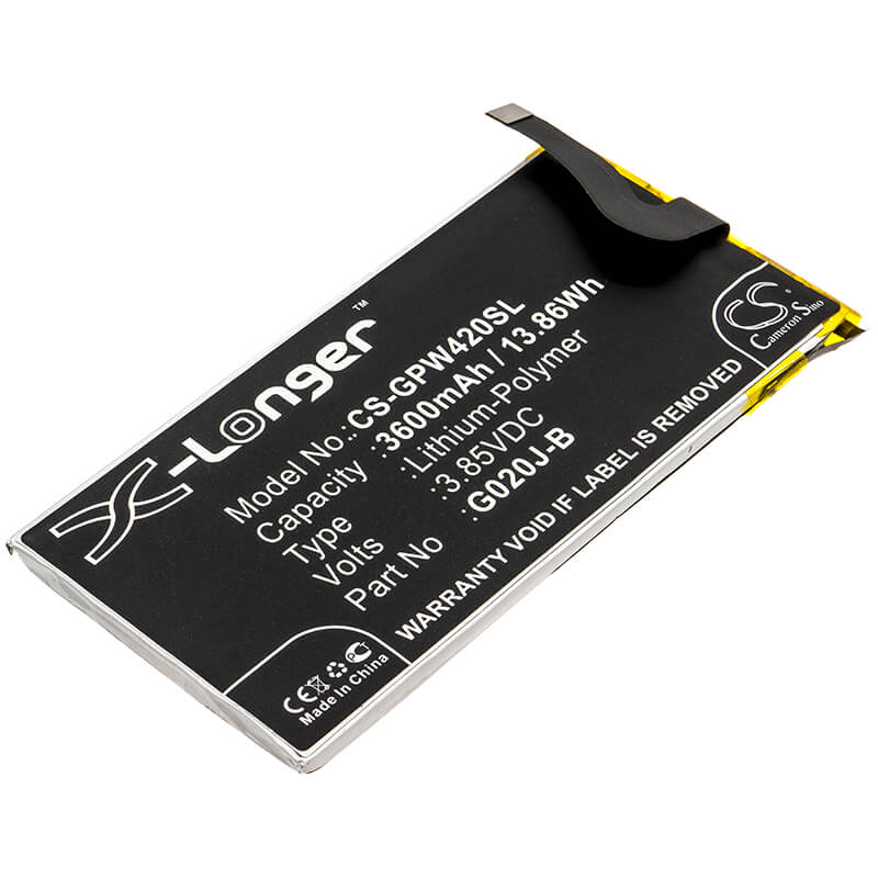 3.85V, 3600mAh, Li-Polymer Battery fits Google, G020p, Pixel 4 Xl, 13.86Wh