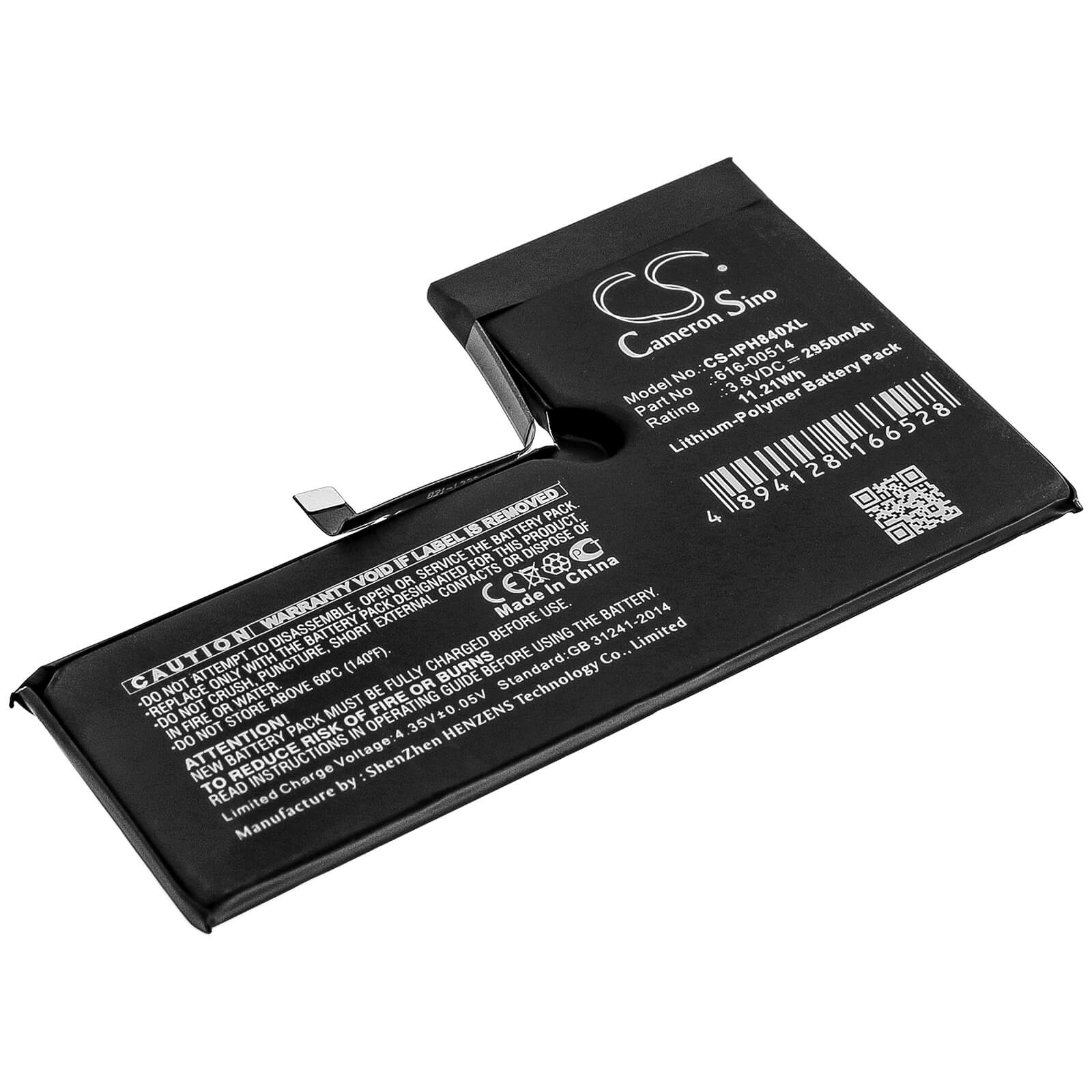 3.8V, 2950mAh, Li-Polymer Battery fits Apple, A1920, A2097, 11.21Wh
