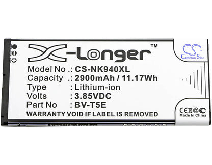 3.85V, 2900mAh, Li-ion Battery fits Nokia, Lumia 940, Lumia 940 Xl, 11.165Wh