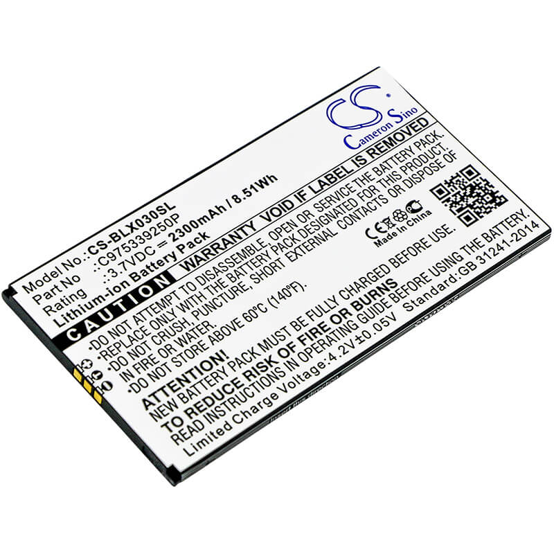 3.7V, 2300mAh, Li-ion Battery fits Blu, D0030uu, Dash X Plus Lte, 8.51Wh