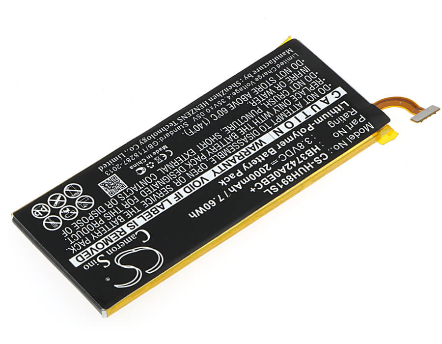 3.8V, 2000mAh, Li-Polymer Battery fits Huawei, Ascend Snapto, G620-a2, 7.6Wh