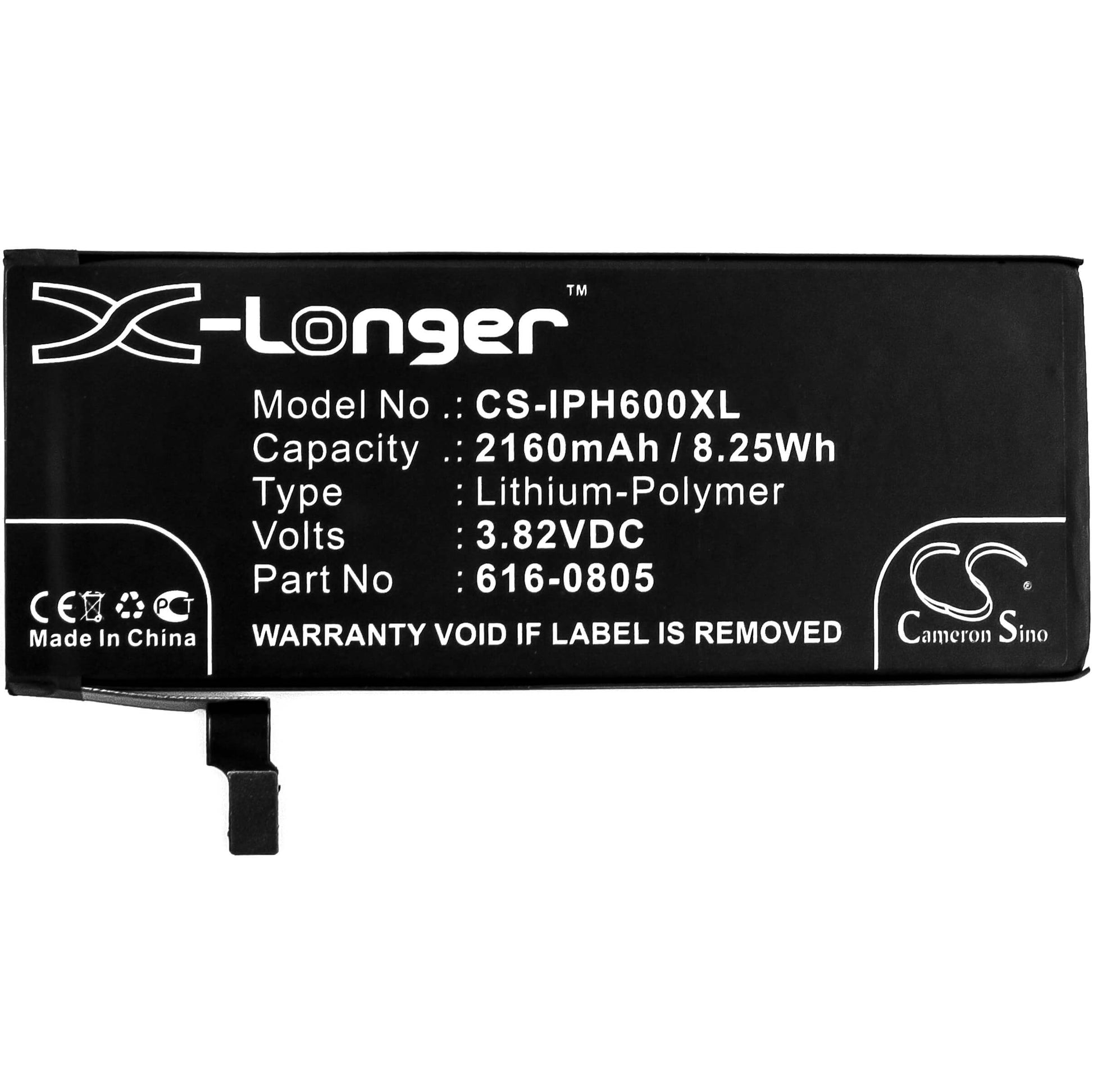 3.82V, 2160mAh, Li-Polymer Battery fits Apple, A1549, A1586, 8.2512Wh