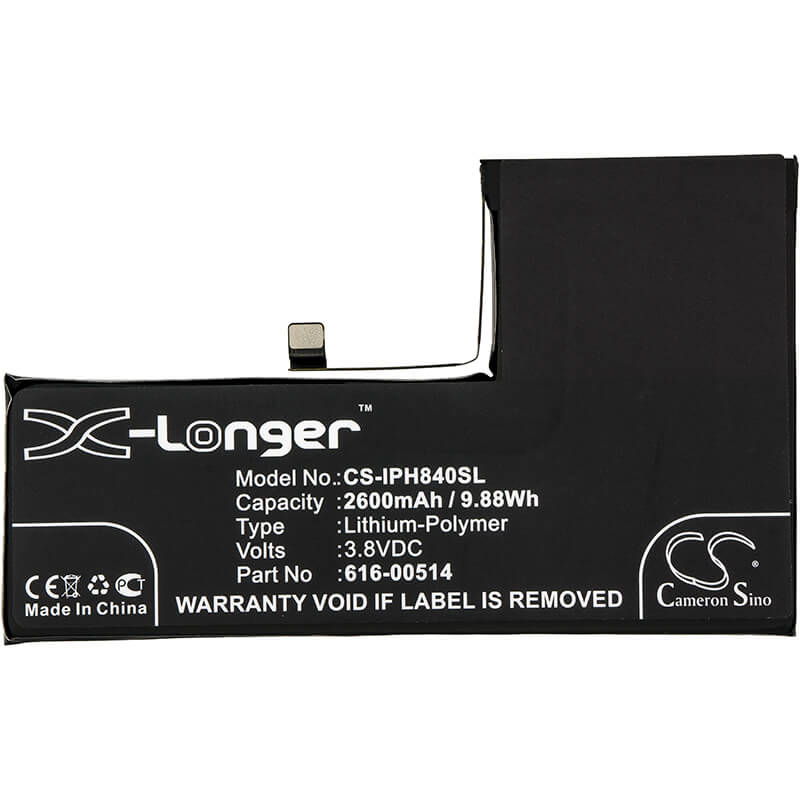 3.8V, 2600mAh, Li-Polymer Battery fits Apple, A1920, A2097, 9.88Wh
