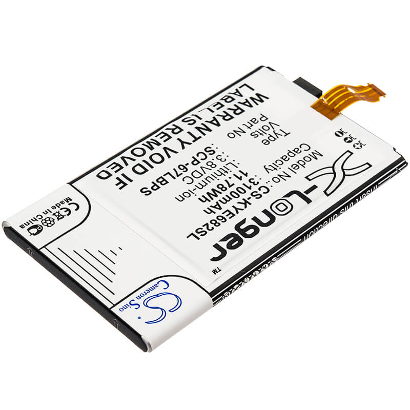 3.8V, 3100mAh, Li-ion Battery fits Kyocera, Duraforce Pro, E6810, 11.78Wh