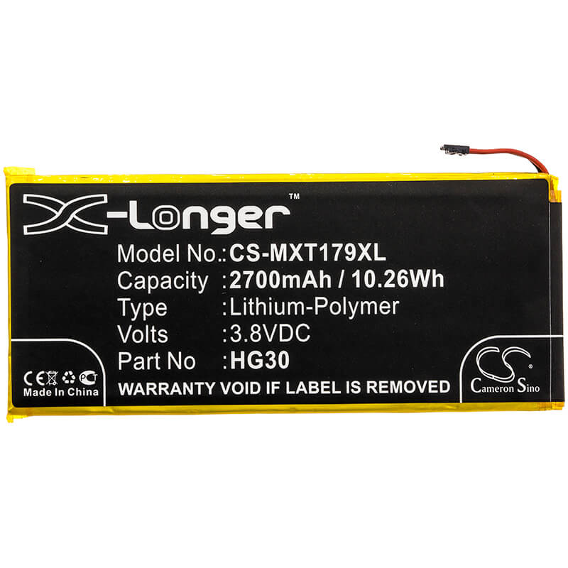 3.8V, 2700mAh, Li-Polymer Battery fits Motorola, Moto G5s, Moto G6, 10.26Wh