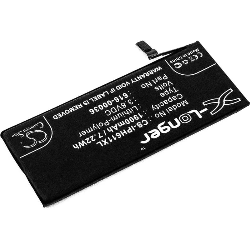 3.8V, 1900mAh, Li-Polymer Battery fits Apple, A1633, A1688, 7.22Wh