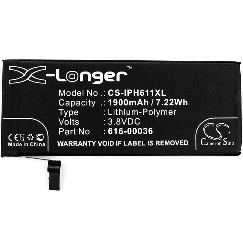 3.8V, 1900mAh, Li-Polymer Battery fits Apple, A1633, A1688, 7.22Wh