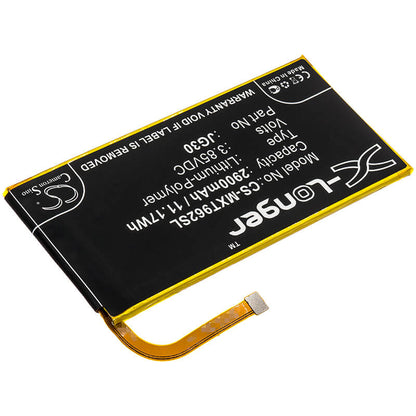 3.85V, 2900mAh, Li-Polymer Battery fits Motorola, Moto G7, Xt1962-1, 11.165Wh