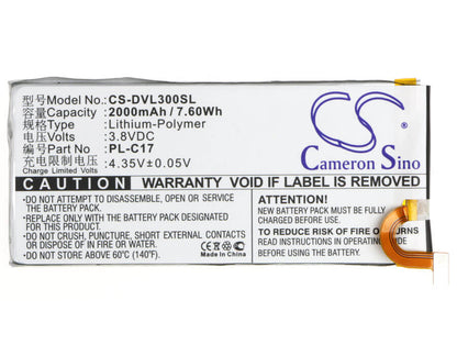 3.8V, 2000mAh, Li-Polymer Battery fits Doov, L3, L3c, 7.6Wh