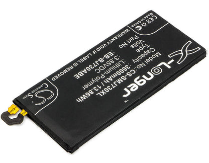 3.85V, 3600mAh, Li-Polymer Battery fits Samsung, Galaxy J7 2017, Galaxy J7 2017 Duos Td-lte, 13.86Wh