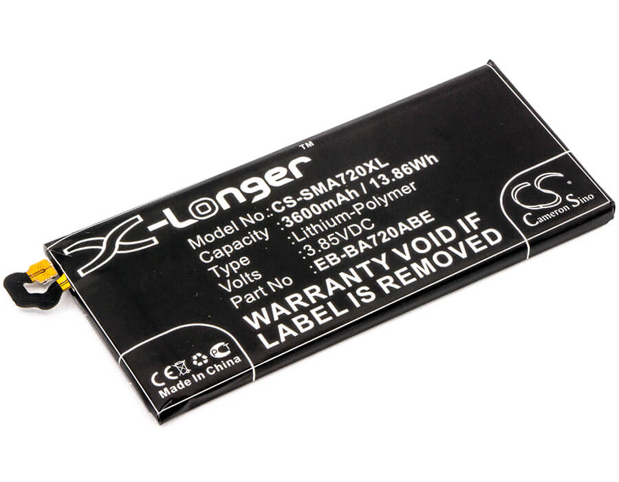 3.85V, 3600mAh, Li-Polymer Battery fits Samsung, Galaxy A7 2017, Galaxy A7 2017 Duos Td-lte, 13.86Wh