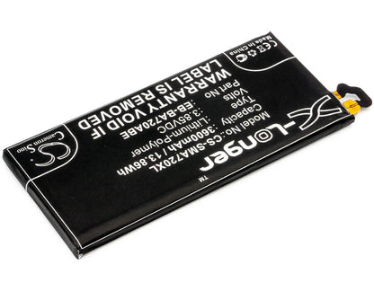 3.85V, 3600mAh, Li-Polymer Battery fits Samsung, Galaxy A7 2017, Galaxy A7 2017 Duos Td-lte, 13.86Wh