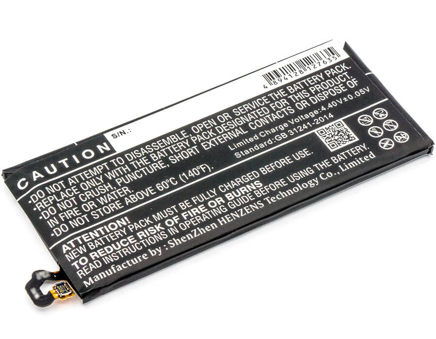 3.85V, 3600mAh, Li-Polymer Battery fits Samsung, Galaxy A7 2017, Galaxy A7 2017 Duos Td-lte, 13.86Wh