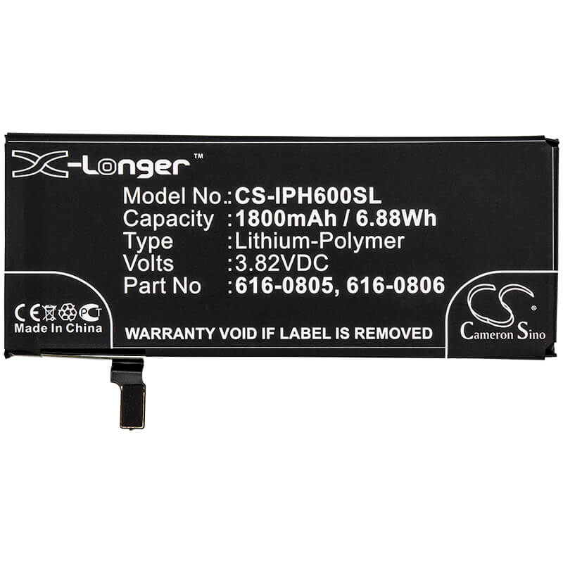 3.82V, 1800mAh, Li-Polymer Battery fits Apple, A1549, A1586, 6.876Wh