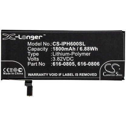 3.82V, 1800mAh, Li-Polymer Battery fits Apple, A1549, A1586, 6.876Wh