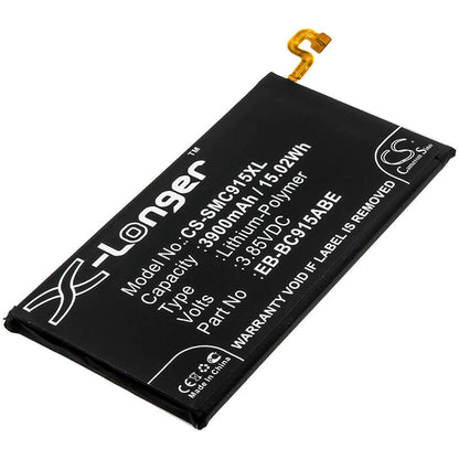 3.85V, 3900mAh, Li-Polymer Battery fits Samsung, Galaxy C10, Sm-c9150, 15.015Wh