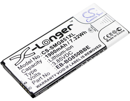 3.85V, 1900mAh, Li-ion Battery fits Samsung, Galaxy Alpha, Galaxy Alpha Lte-a, 7.315Wh
