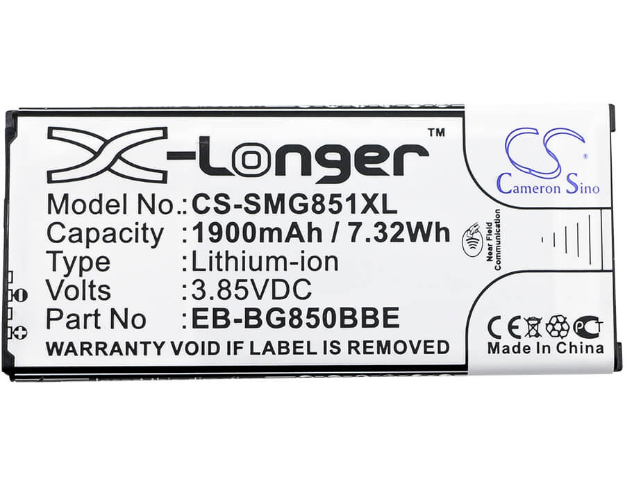 3.85V, 1900mAh, Li-ion Battery fits Samsung, Galaxy Alpha, Galaxy Alpha Lte-a, 7.315Wh
