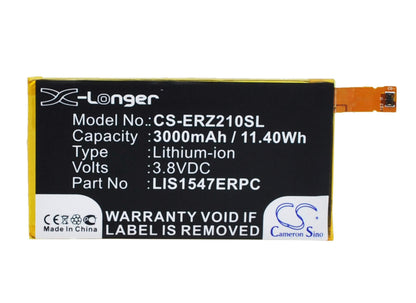 3.8V, 3000mAh, Li-Polymer Battery fits Sony Ericsson, Canopus, Canopus Anna, 11.4Wh