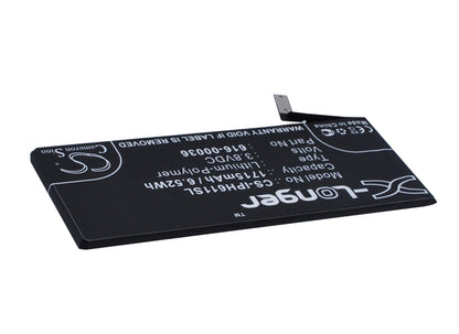 3.8V, 1715mAh, Li-Polymer Battery fits Apple, A1633, A1688, 6.517Wh
