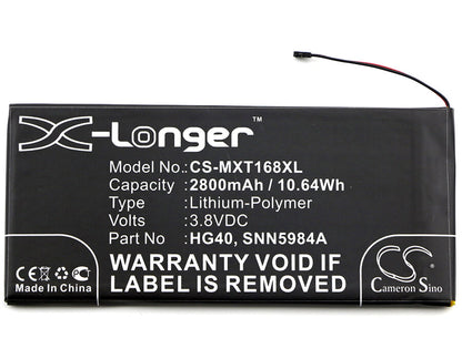 3.8V, 2800mAh, Li-Polymer Battery fits Motorola, Moto G5 Plus, Moto G5 Plus Dual Sim, 10.64Wh