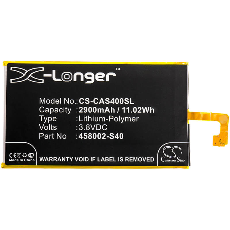 3.8V, 2900mAh, Li-Polymer Battery fits Cat, S40, 11.02Wh